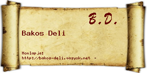 Bakos Deli névjegykártya